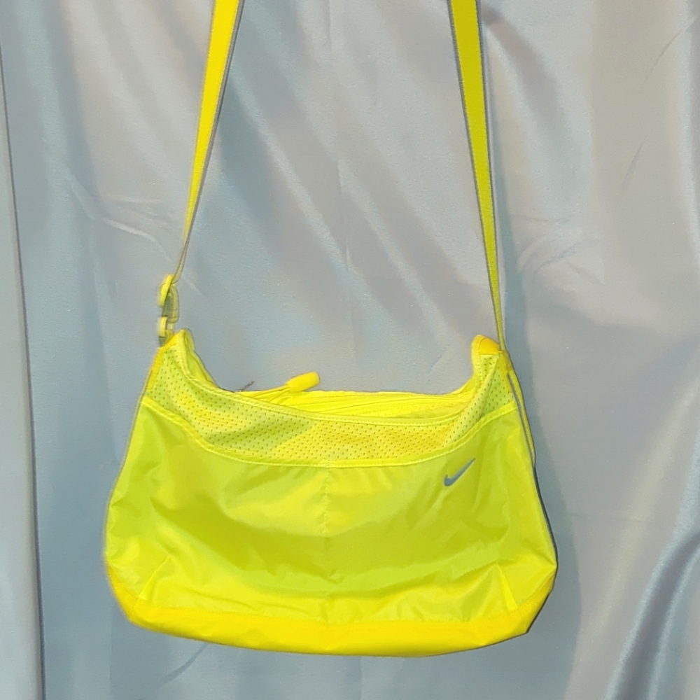 Nike Nylon Crossbody Tote Bag Sample Colorway Yellow Gray Festival Sporty